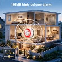 Tuya ZigBee Alarm 105dB Sound and Light Alarm Sensor 32 Voice Prompts App Control for Home Security EU Plug