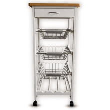 3 Tier Kitchen Wooden Trolley Utility Storage Cart with on Wheels