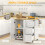 Rolling Kitchen Island with Drop Leaf & Drawers 4