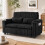 Homcom HOMCOM 2 Seater Sofa Bed, 3-in-1 Corduroy Pull Out Sleeper Sofa, Black 2