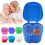 (Clear Purple)Denture Bath Box Cases Dental False Teeth Storage With Hanging Container Net 2