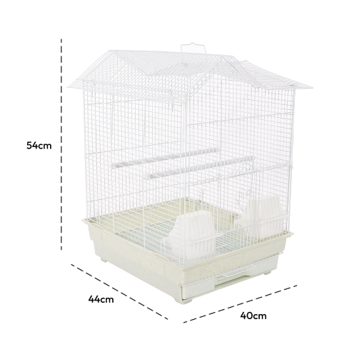 KCT KCT Santiago Plus Exotic Portable Bird Cage Small - White 2