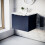 NES Home Nes Home 600mm Wall Hung Blue Drawers Basin Vanity Silver Handle 1