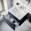 NES Home Nes Home 600mm Wall Hung Blue Drawers Basin Vanity Silver Handle 5