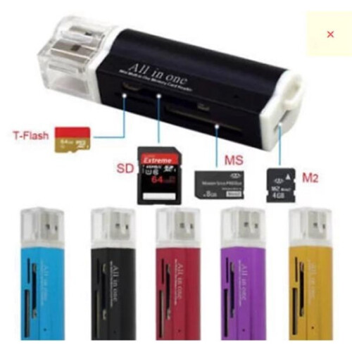 (gold)Usb 20 All In 1 Multi Memory Card Reader For Tflash Mmc Tf M2 Stick Memory 2