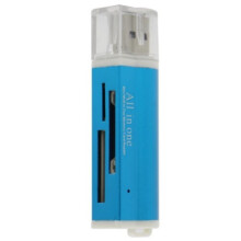 (blue)Usb 20 All In 1 Multi Memory Card Reader For Tflash Mmc Tf M2 Stick Memory