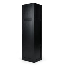 Tall Storage Cabinet, 4-Tier Freestanding with Door, Black