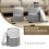 Ensemble ottoman 2 pièces en velours avec rangement, gris 4