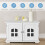 Litter Box Enclosure Cat House with Double Doors and Windows Decorative Litter Box 2