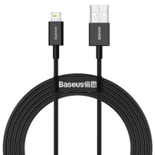 Câble USB-A vers Lightning à charge rapide supérieure Baseus, 2,4 A, 2 m - Noir