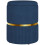 (Dark Blue, Polyester) Blue Velvet-Feel Storage Ottoman 1