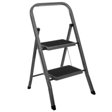 ( 2 Step Grey) Futura Step Ladder Folding Step Stool Heavy Duty 150Kg Capacity