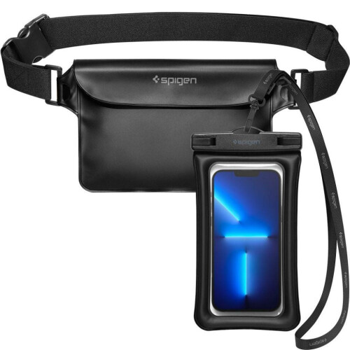 Spigen vandtæt etui + taljetaske - Sort