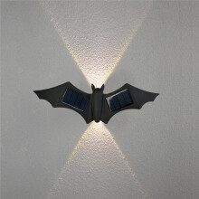 Halloween Bat Solar Wall Light with 3000K Warm Glow, Perfect for Garden, Patio, and Hallway Decor Warm Light