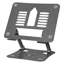 (Grey) Futura Laptop Stand Adjustable Foldable Aluminium Riser 11-17in Laptop