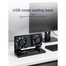 Vertical Dual Fan USB 5V Cooler Bracket Desk Router Cooling Stand with Retractable Base for Modem Router White