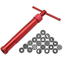1set Clay Extruder Kit for Cake Sculpting, Crafting, and Fudges Extruders, Suitable for Baking and Crafting Red