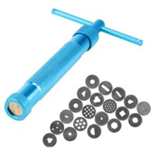 1 Juego de Kit Extrusor de Arcilla para Esculpir Pasteles, Manualidades y Extrusores de Fudge, Apto para Hornear y Manualidades, Color Azul