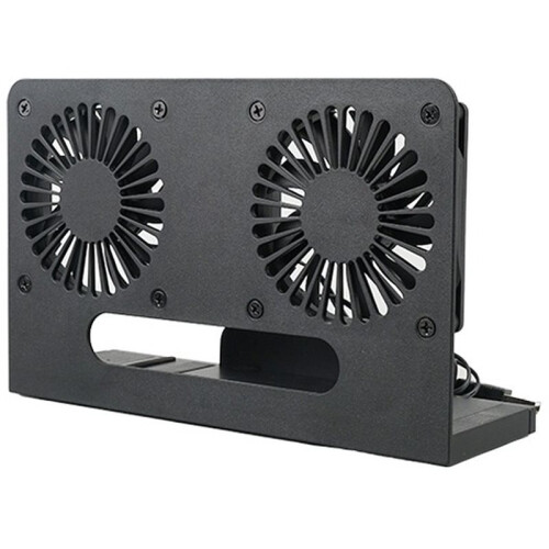 Support de Refroidissement Vertical Double Ventilateur USB 5V pour Routeur/Modem, avec Base Rétractable, Noir 1