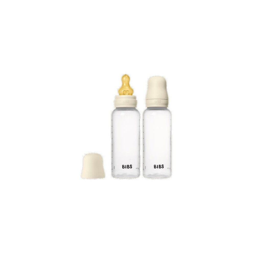 BIBS Baby Bottle Round Latex 2 pack 270 ml Medium Flow, Ivory - Image 4