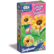 Create Your Flowers - Sunflower - Clementoni - Set of 2 flowers to assemble and personalize - From 8 years old