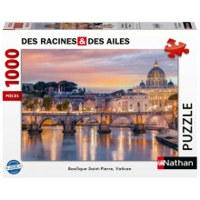 Puzzle 1000 Teile - RAVENSBURGER - 12001821 - Petersbasilika (Vatikan) - Panorama bei Dämmerung - Architektur