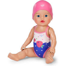BABY GEBOREN - Puppe Erste Schwimm - Lizzie 30cm - Funktioniert ohne Batterien - Schwimmt Kraul und Schmetterling - Badepuppe - Ab 1 Jahr