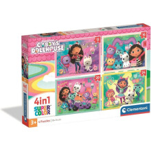 CLEMENTONI - Puzzle 4 in 1 - Gabby's Dollhouse