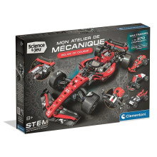 Racing Car - CLEMENTONI - My Mechanical Workshop - From 8 years old - Made in Italy - Children's construction set