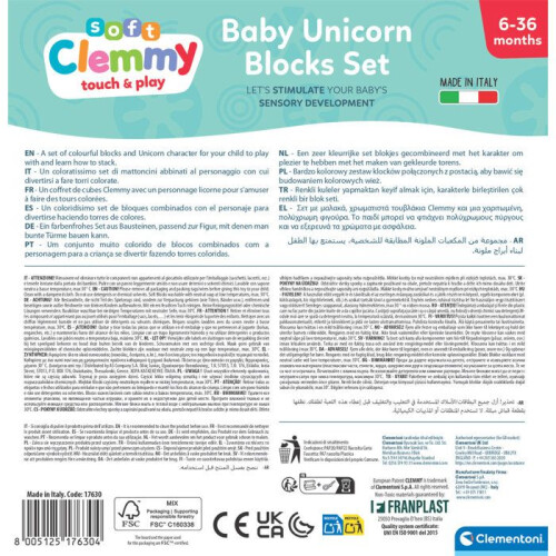 Clementoni CLEMENTONI - Regenbogenbox 10 Clemmy-Würfel und Einhorn 2