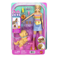 Puppenmodell - Barbie - Und ihr Welpe auf Rollschuhen - 16 Zubehörteile enthalten - Ab 3 Jahren