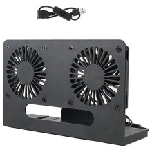 Support de Refroidissement Vertical Double Ventilateur USB 5V pour Routeur, Base Rétractable avec Câble de Commutation, pour Modem/Routeur, Noir