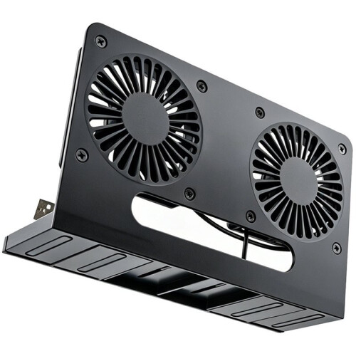 Support de Refroidissement Vertical Double Ventilateur USB 5V pour Routeur, Base Rétractable avec Câble de Commutation, pour Modem/Routeur, Noir 2