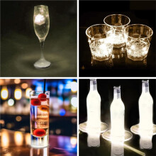 LED Coaster,25Pcs Light Stickers for Drinks RGB LED Liquor Bottle Lights Stickers, Light Bar Coaster White