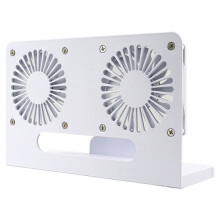 Vertical Dual Fan USB 5V Cooler Bracket Desk Router Cooling Stand with Retractable Base for Modem Router White
