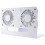 Support de Refroidissement Vertical Double Ventilateur USB 5V pour Routeur/Modem, avec Base Rétractable, Blanc 2