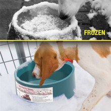 Gamelle Chauffante Intelligente Thermostatique de 2,2 L pour Chiens et Chats, Idéale pour L'Hiver en Extérieur, Résistante au Gel, Verte, Prise