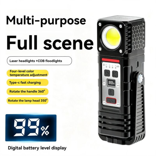 Multi-Function Work Light Rechargeable Flashlights High Lumens COB Light Flashlight for Camping Outdoor 1