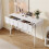 (White) White Vanity Table with 2 Drawers, 100x40x76cm 1
