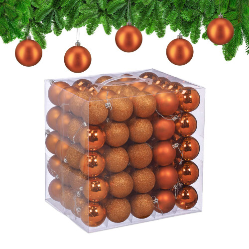 Ensemble de boules de Noël, 100 pièces, mat/brillant/pailleté 1