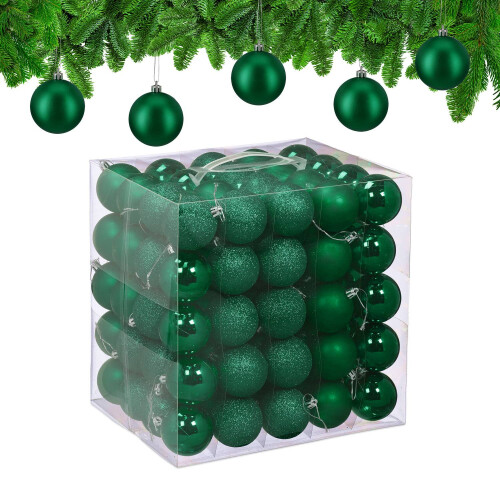 Ensemble de boules de Noël, 100 pièces, mat/brillant/pailleté 1