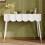 (White) White Vanity Table with 2 Drawers, 100x40x76cm 5