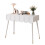 (White) White Vanity Table with 2 Drawers, 100x40x76cm 12
