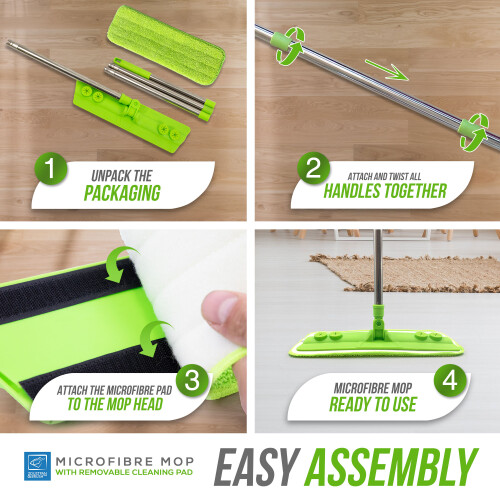 Microfibre Floor Mop with Washable Cleaning Pad 2