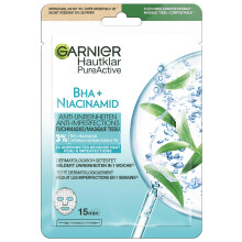 Garnier Cloth Mask, Face Mask for Oily Skin, Anti-Impurities, Formula with Tea Tree Oil and Salicylic Acid, Clear Active, 23 g