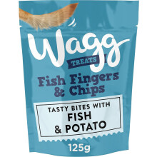 Wagg Fish Finger & Chips Dog Treats 125g (Pack of 7) | Oven Baked Treats - Enriched with Extra Vitamins & Minerals