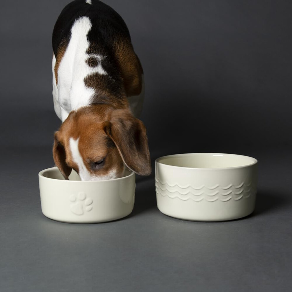 Julian Charles Cream Scruffs Icon Food & Drink Dog Bowl Set - 19X8.5cm; 20X10.5cm - Image 4