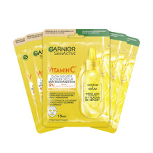Garnier Moisturising Cloth Masks for Sensitive Skin, with Hyaluronic Acid and Vitamin C, for Radiant Skin and Glow Effect, SkinActive, 5 x 1 Masks