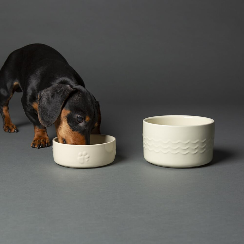 Scruffs Icon 2 Piece Set 13Cm Pet Food & Water Bowl Set - Cream - Image 3