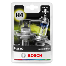 Bosch H1 (448) Plus 90 Halogen Headlight Bulb, 12 V 55 W | 90% more Light - Socket Type P43t - Pack of 2 Replacement Car Light Bulbs